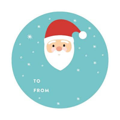 Modern Santa Christmas To/From Labels Image 3