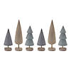 Modern Tabletop Pine Tree (Set Of 6) 12.75"H, 14"H, 17.25"H Resin Image 1