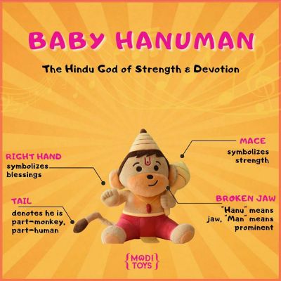 Modi Toys Baby Hanuman Mini Plush - 7" Image 2