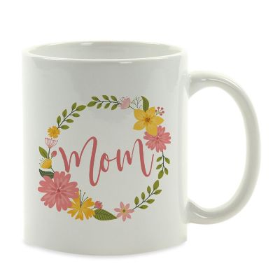 Mom Floral Wreath Ceramic Mug Image 2