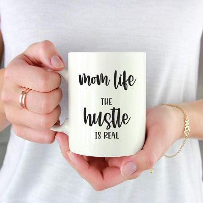 Mom Life Hustle Is Real Ceramic Mug Image 1