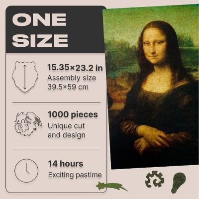 Mona Lisa 1000 Piece Wooden Jigsaw Puzzle Image 1