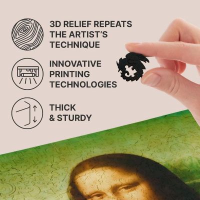 Mona Lisa 1000 Piece Wooden Jigsaw Puzzle Image 3