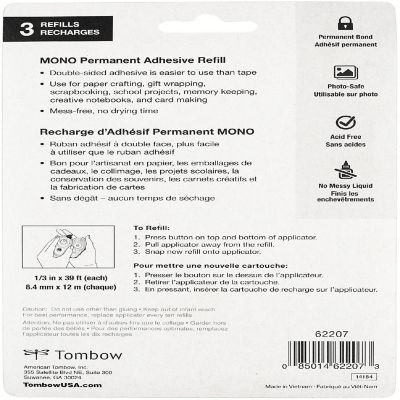 Mono Adhesive Refill Permanent Value Pack 3/Pkg-.33"X39' Each, For Use In 62106 Image 2