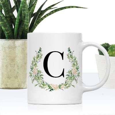 Monogram C Ceramic Mug Garden Green Image 1