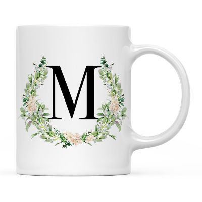 Monogram M Ceramic Mug Garden Green Image 2