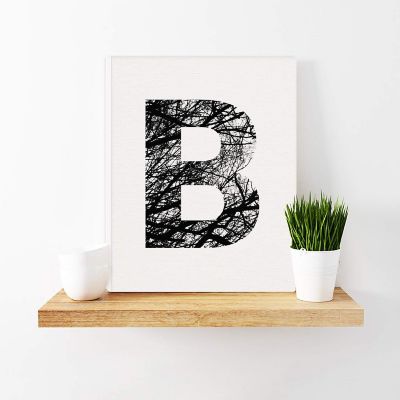 Monogram Tree Branch Art B 8.5x11in Image 1