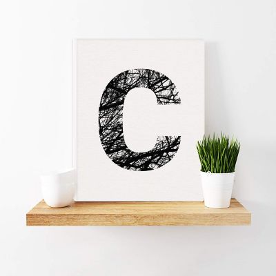 Monogram Tree Branch Art C 8.5x11in Image 1