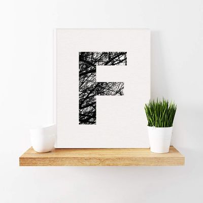 Monogram Tree Branch Art F 8.5x11in Image 1