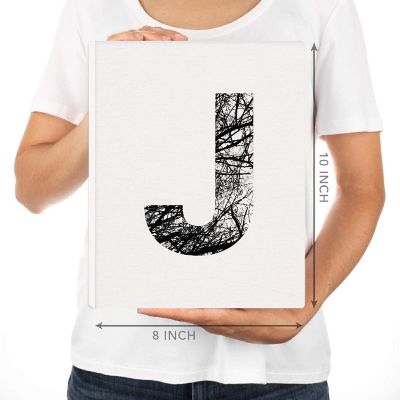 Monogram Tree Branch Art J 8.5x11in Image 2