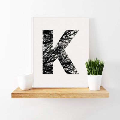 Monogram Tree Branch Art K 8.5x11in Image 1