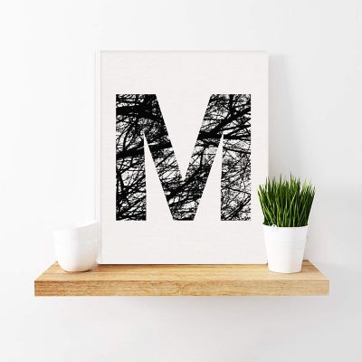 Monogram Tree Branch Art M 8.5x11in Image 1