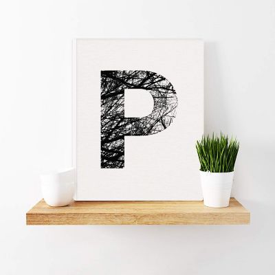 Monogram Tree Branch Art P 8.5x11in Image 1