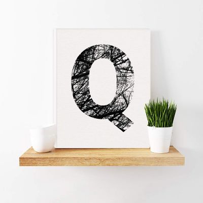 Monogram Tree Branch Art Q 8.5x11in Image 1