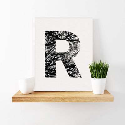 Monogram Tree Branch Art R 8.5x11in Image 1
