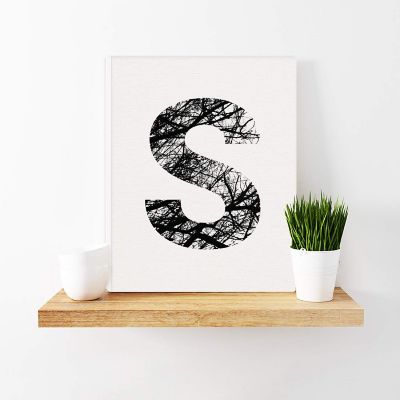 Monogram Tree Branch Art S 8.5x11in Image 1