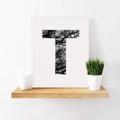 Monogram Tree Branch Art T 8.5x11in Image 1