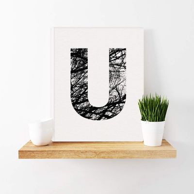 Monogram Tree Branch Art U 8.5x11in Image 1