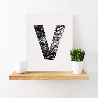 Monogram Tree Branch Art V 8.5x11in Image 1