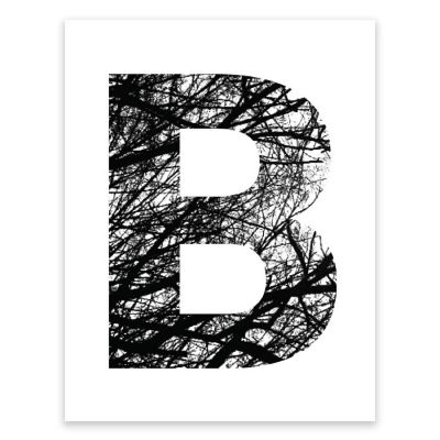 Monogram Tree Branch B 8.5x11in Image 1