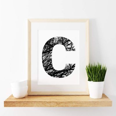 Monogram Tree Branch C 8.5x11in Image 1