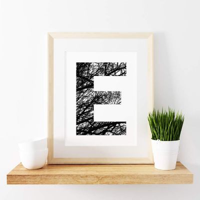 Monogram Tree Branch E 8.5x11in Image 1