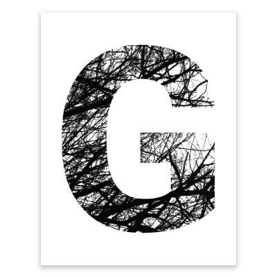 Monogram Tree Branch G 8.5x11in Image 1