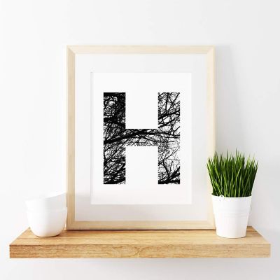 Monogram Tree Branch H 8.5x11in Image 1