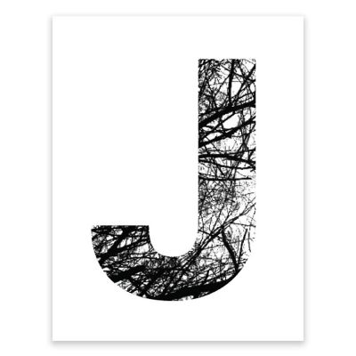Monogram Tree Branch J 8.5x11in Image 1