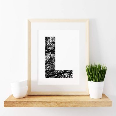 Monogram Tree Branch L 8.5x11in Image 1