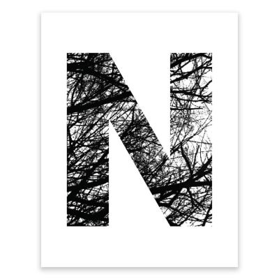 Monogram Tree Branch N 8.5x11in Image 1