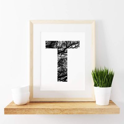 Monogram Tree Branch T 8.5x11in Image 1