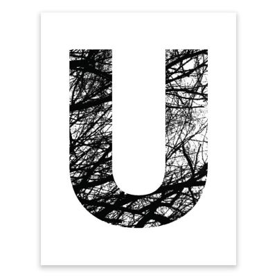 Monogram Tree Branch U 8.5x11in Image 1