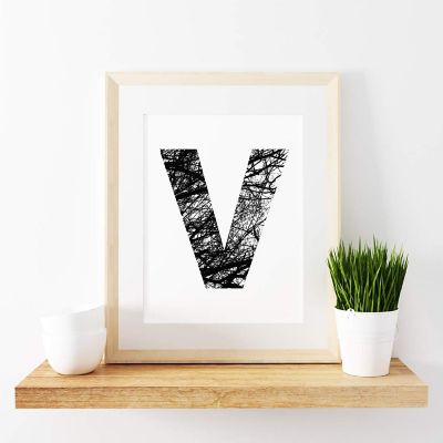 Monogram Tree Branch V 8.5x11in Image 1
