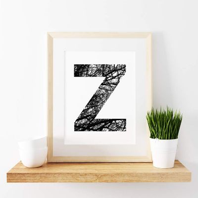 Monogram Tree Branch Z 8.5x11in Image 1