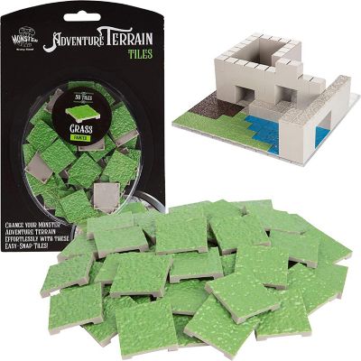 Monster Adventure Terrain- 50pc Grass Tile Expansion Pack- Hand-Painted 1x1" Tile Set- Easy Snap Creates Amazing Tabletop Terrain in Minute- Customize Your D&D Image 1