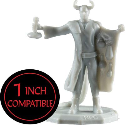 Monster Townsfolk Mini Fantasy Figures - 8pc Paintable Merchant Non Player Character NPC Miniatures - 1" Hex-Sized Compatible with DND Dungeons and Dragons, Pat Image 2