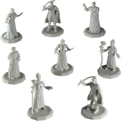 Monster Townsfolk Mini Fantasy Figures - 8pc Paintable Nobility Class Non Player Character NPC Miniatures - 1&quot; Hex-Sized Compatible w DND Dungeons and Dragons, Image 1