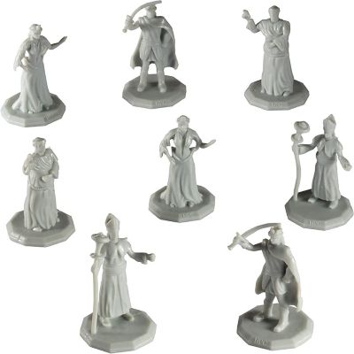 Monster Townsfolk Mini Fantasy Figures - 8pc Paintable Nobility Class Non Player Character NPC Miniatures - 1" Hex-Sized Compatible w DND Dungeons and Dragons, Image 1