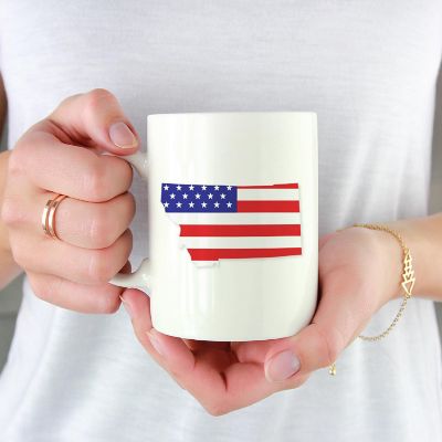 Montana US Flag Ceramic Mug Image 1