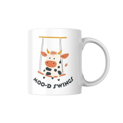 Moo-d Swings Mug by Dancing Littles Jungle Image 1
