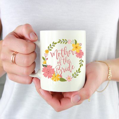 Mother Bride Floral Wreath Ceramic Mug Image 1