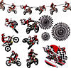 Motocross Party Table, Wall &amp; Ceiling Decorating Kit - 14 Pc. Image 1