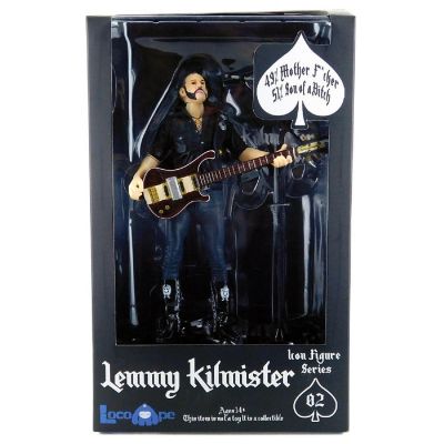 Motorhead Lemmy Kilmister Deluxe Figure Rickenbacker Guitar Dark Wood Image 1
