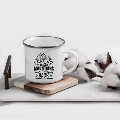 Mountains and Back Metal Camping Mug Image 1