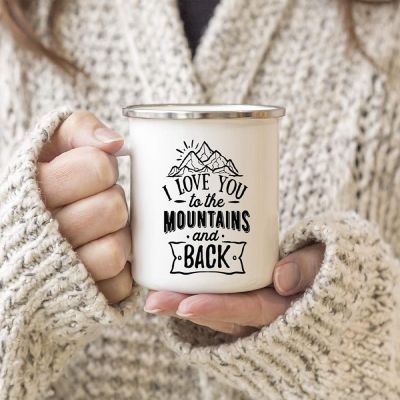 Mountains and Back Metal Camping Mug Image 1