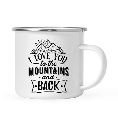 Mountains and Back Metal Camping Mug Image 2