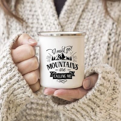 Mountains Are Calling Metal Camping Mug Image 1