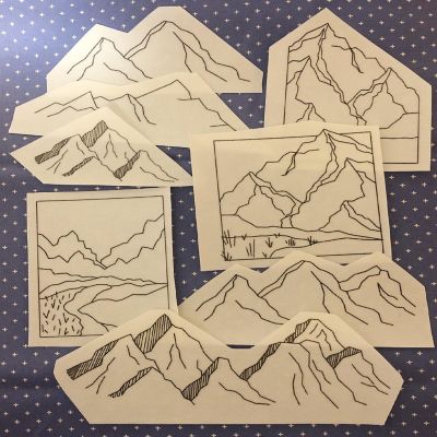 Mountains - Peel Stick and Stitch Hand Embroidery Patterns Image 1