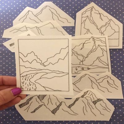 Mountains - Peel Stick and Stitch Hand Embroidery Patterns Image 1